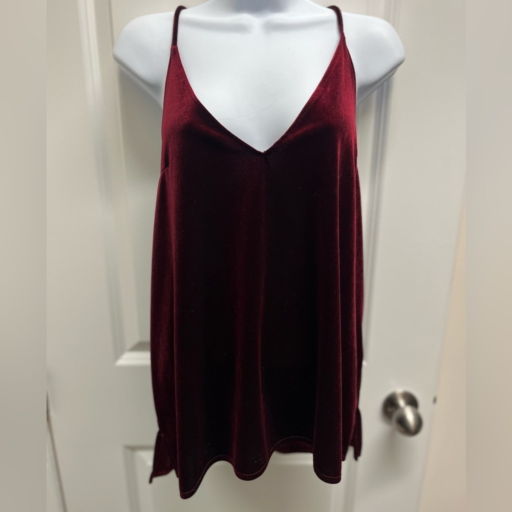 Abercrombie & Fitch Burgundy Velvet V-Neck Razor Back Camisole Tank – NWT SZ L